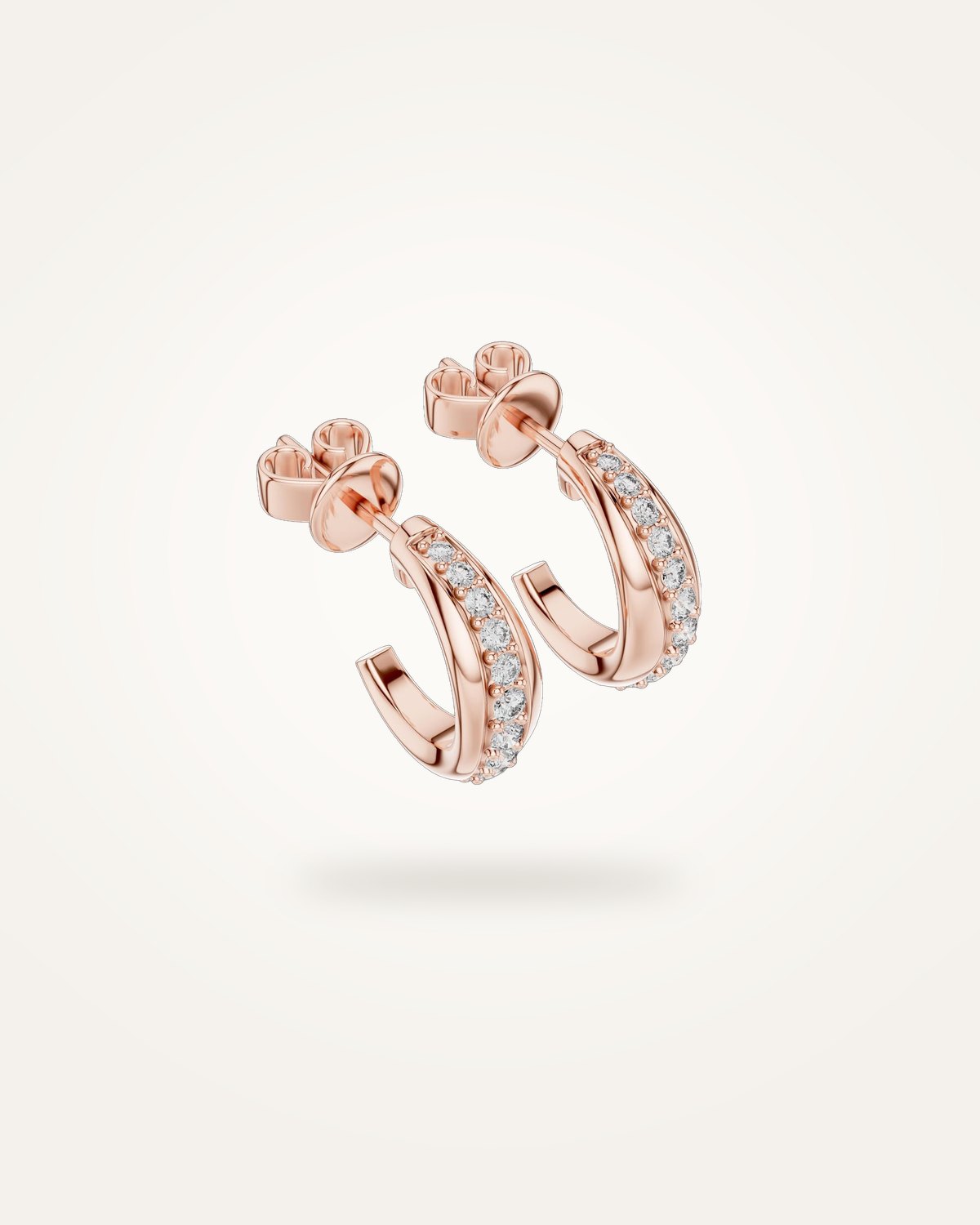 J-hoop diamond stud earrings