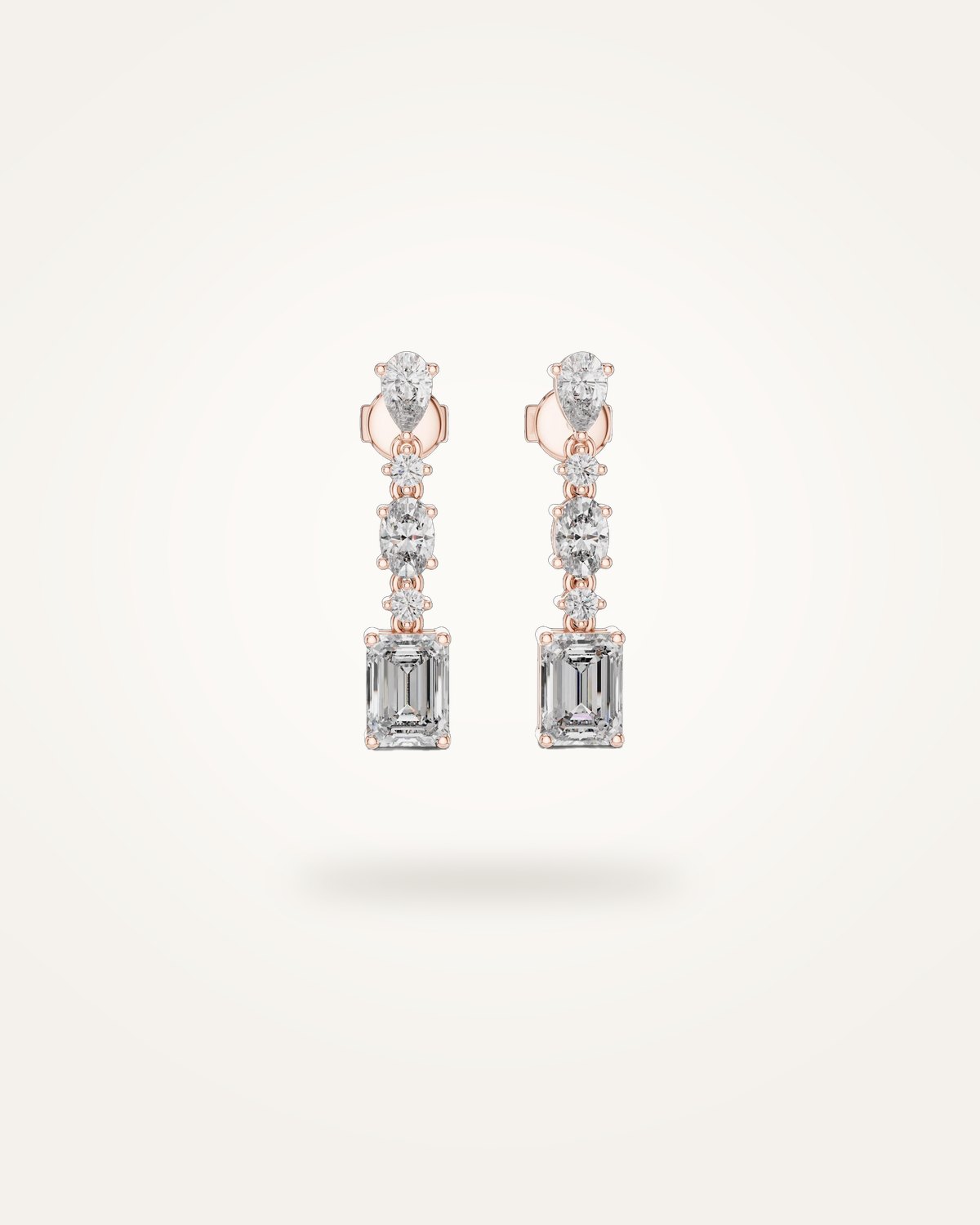 Multi-shape diamond drop earrings