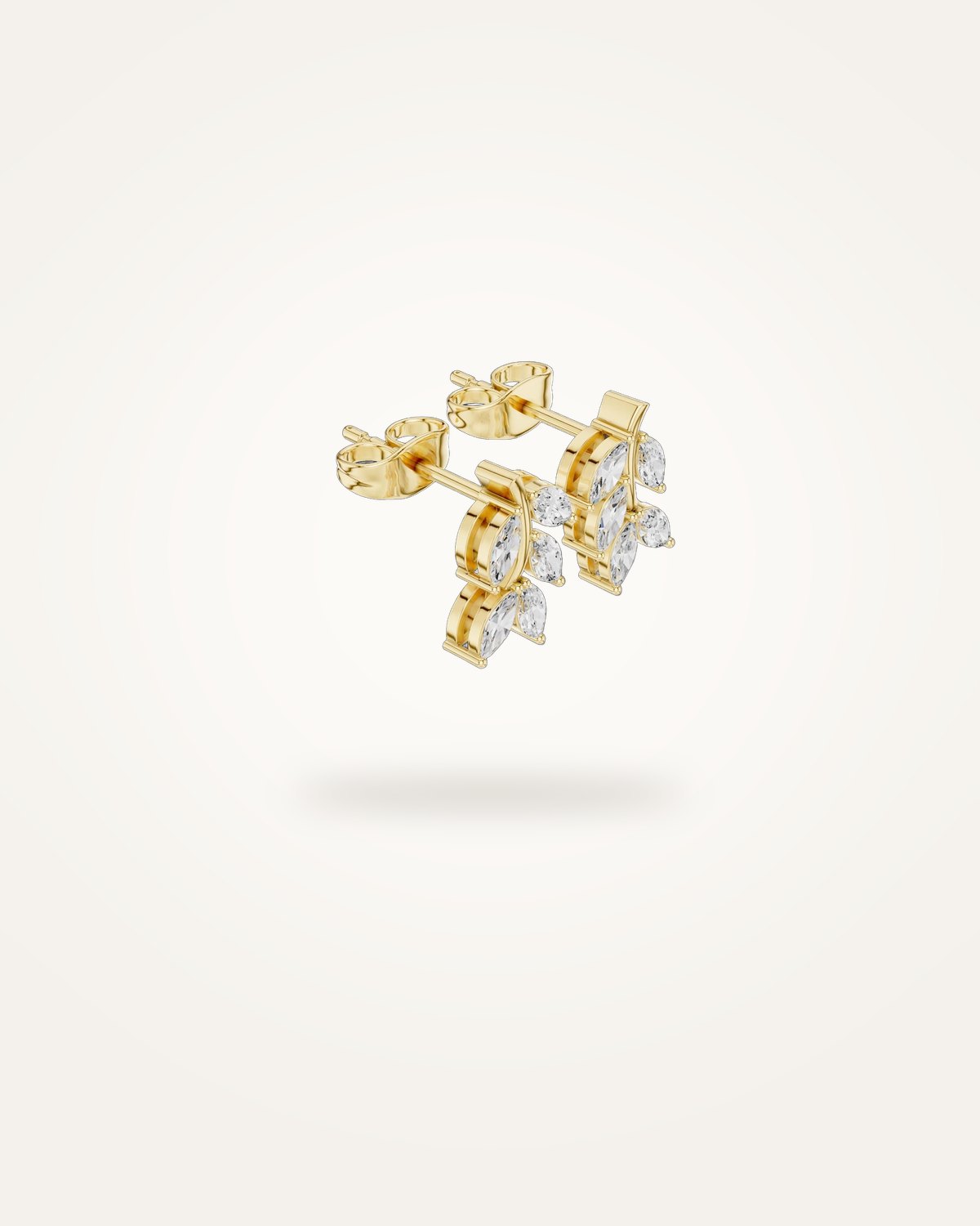 Marquise-cut diamond floral stud earrings