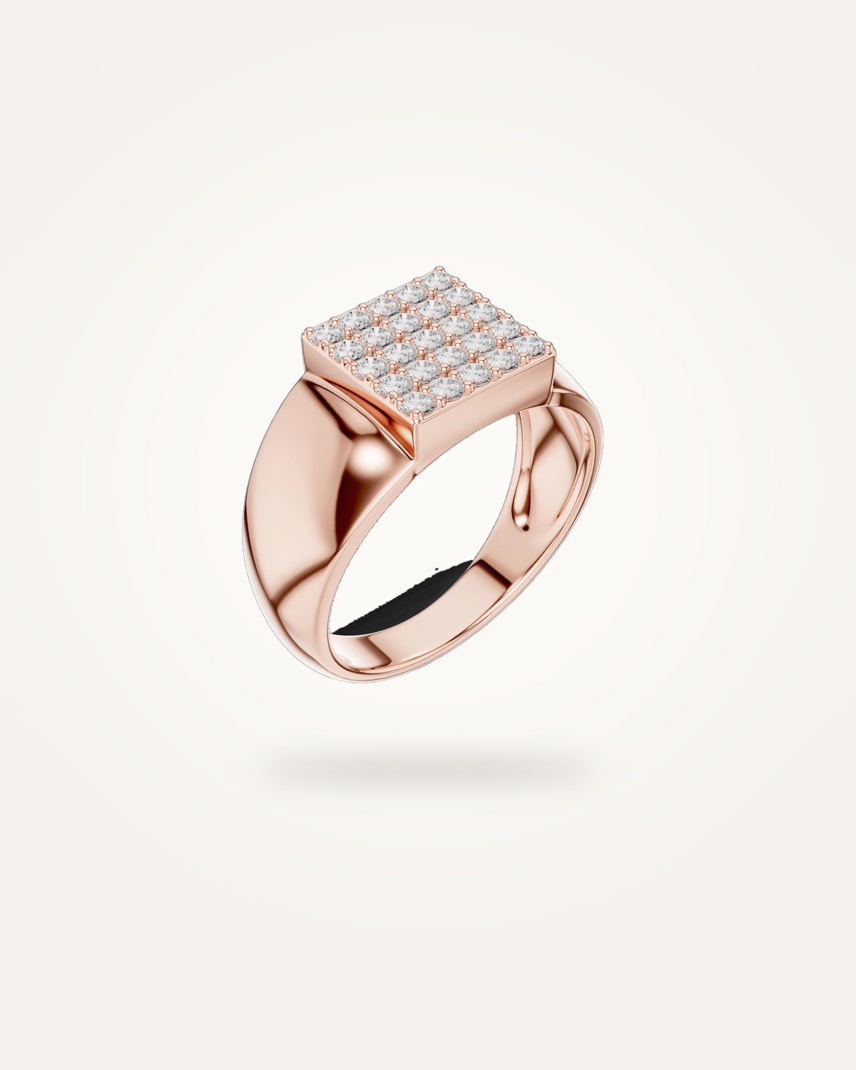 Men's square diamond ring