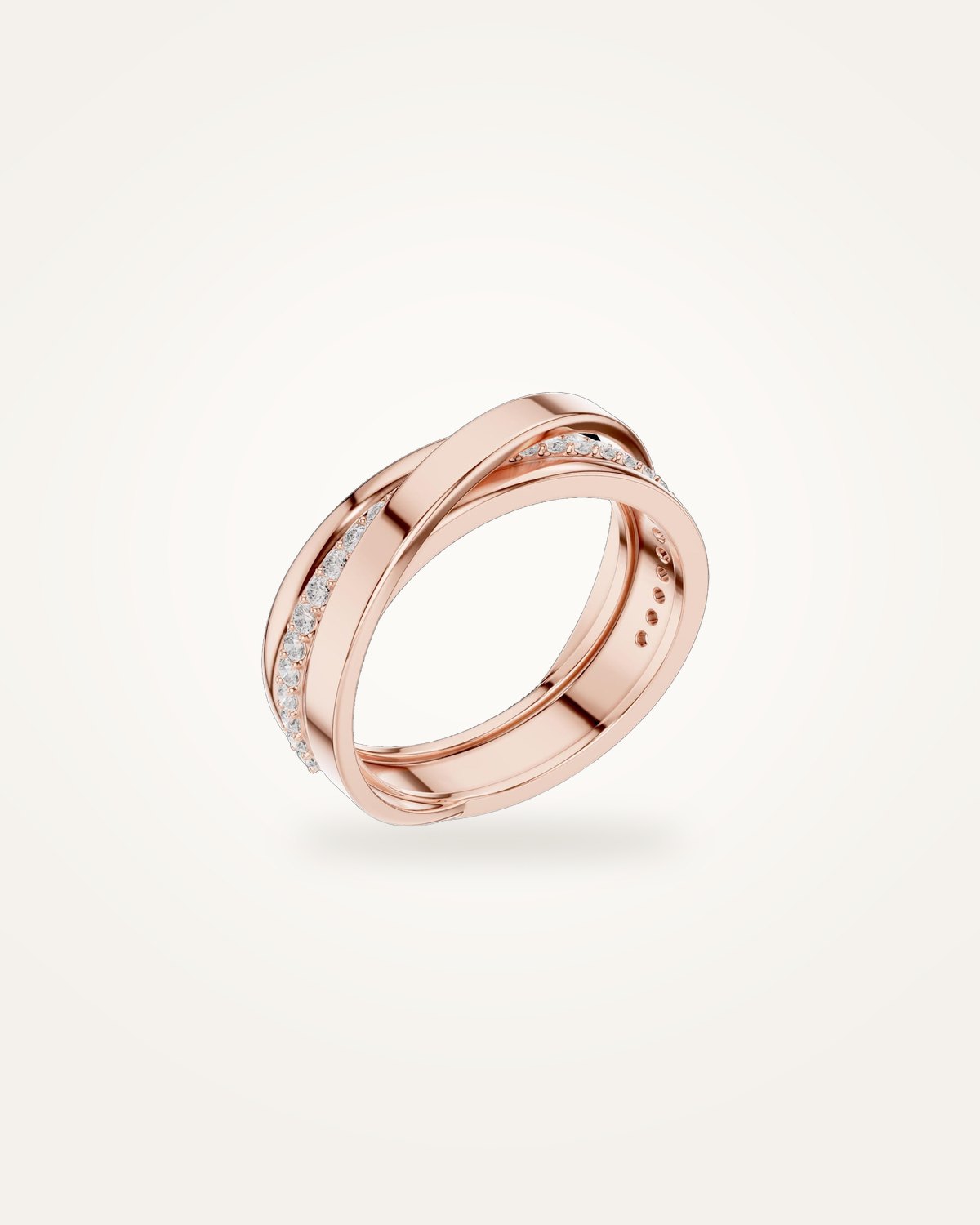 Men's crossover diamond ring, 0.29 ct