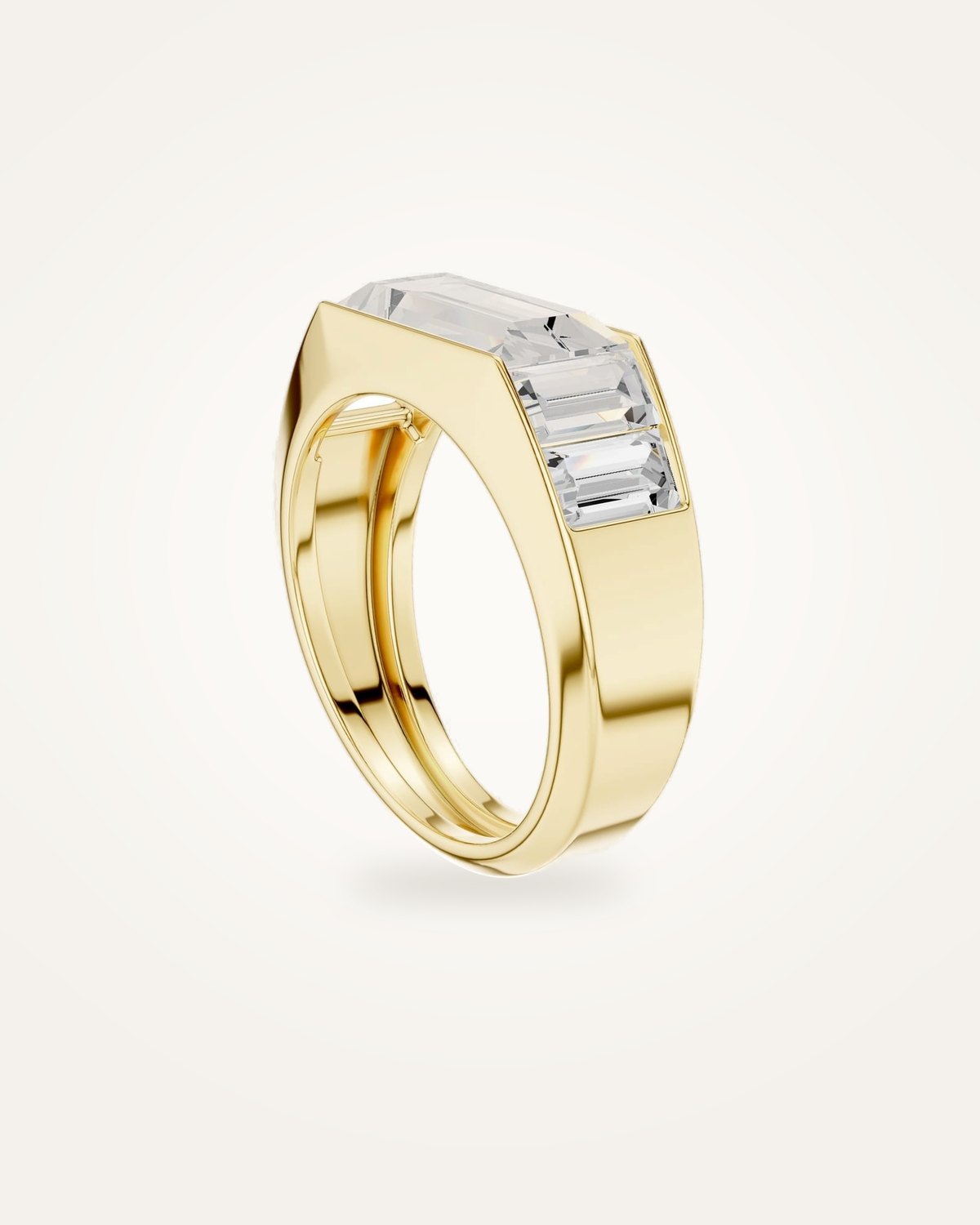 Men's five-baguette diamond band