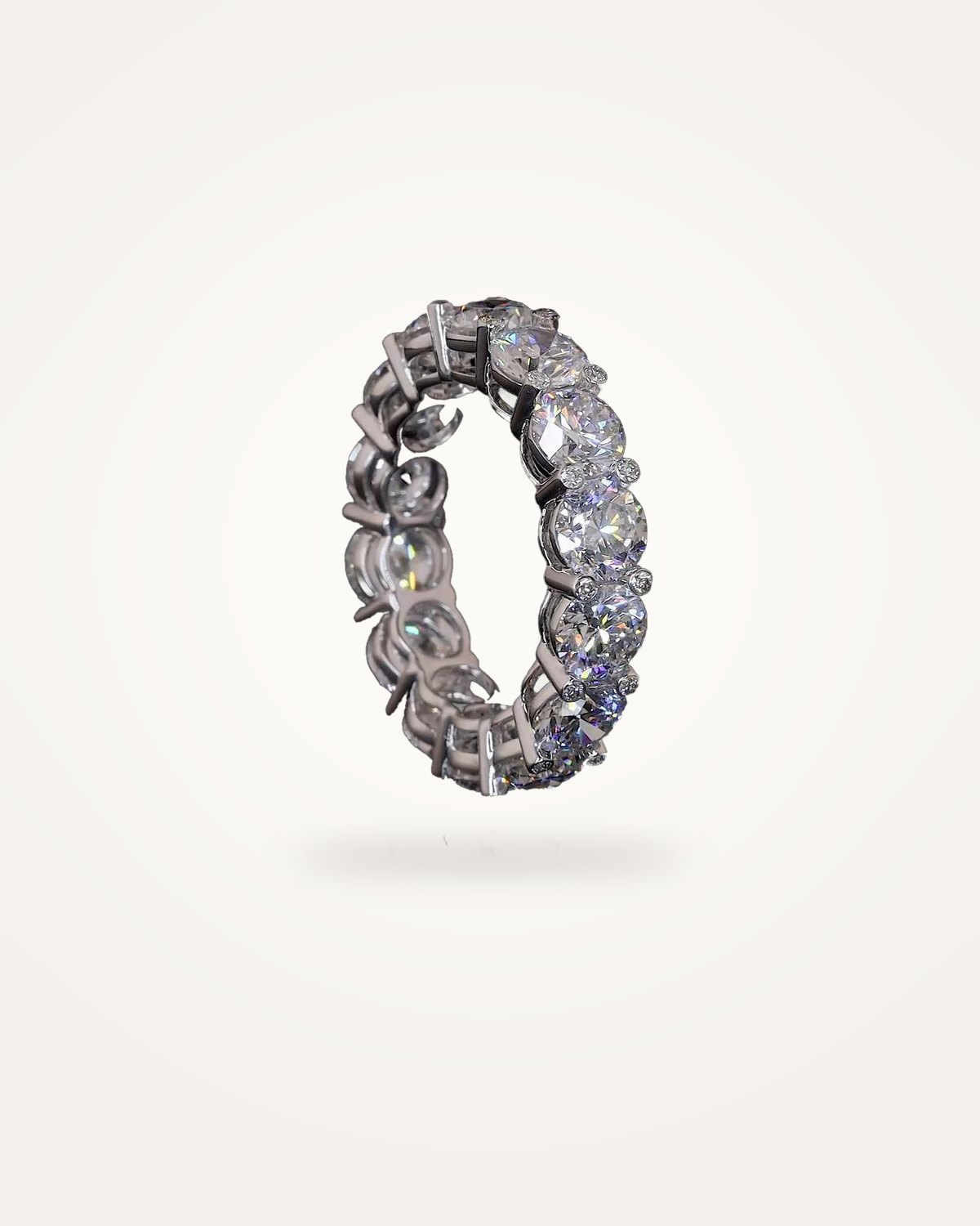 Round-cut lab-grown diamond eternity band