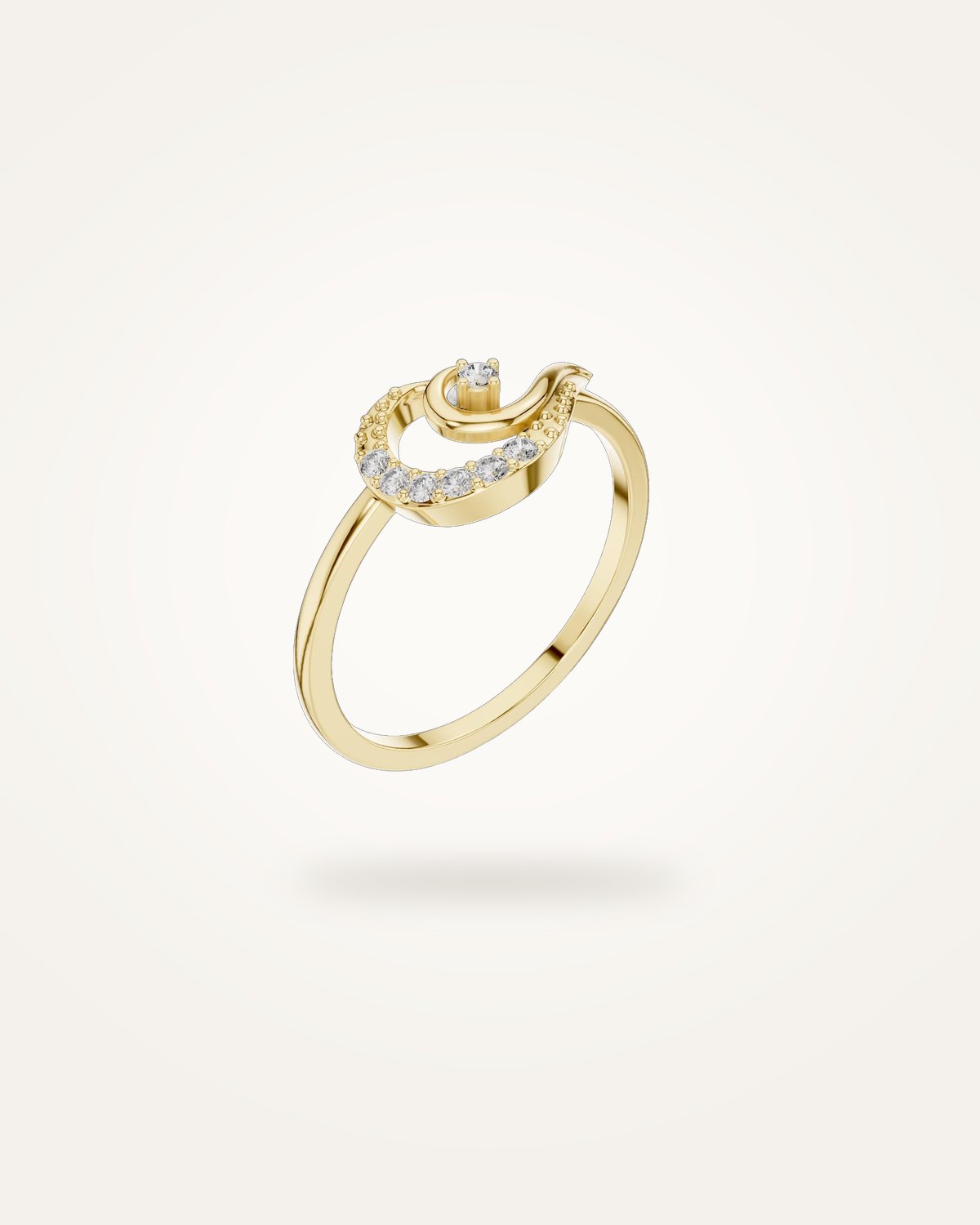Dainty crescent moon ring