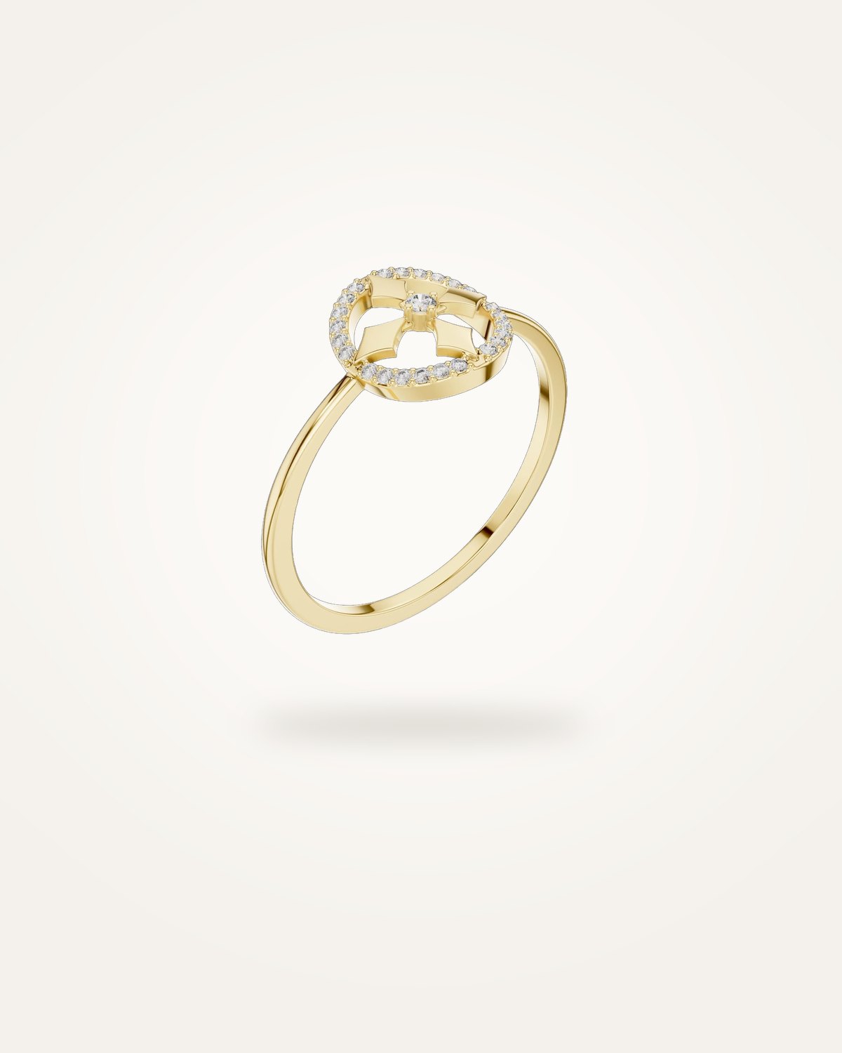 Dainty compass starburst ring