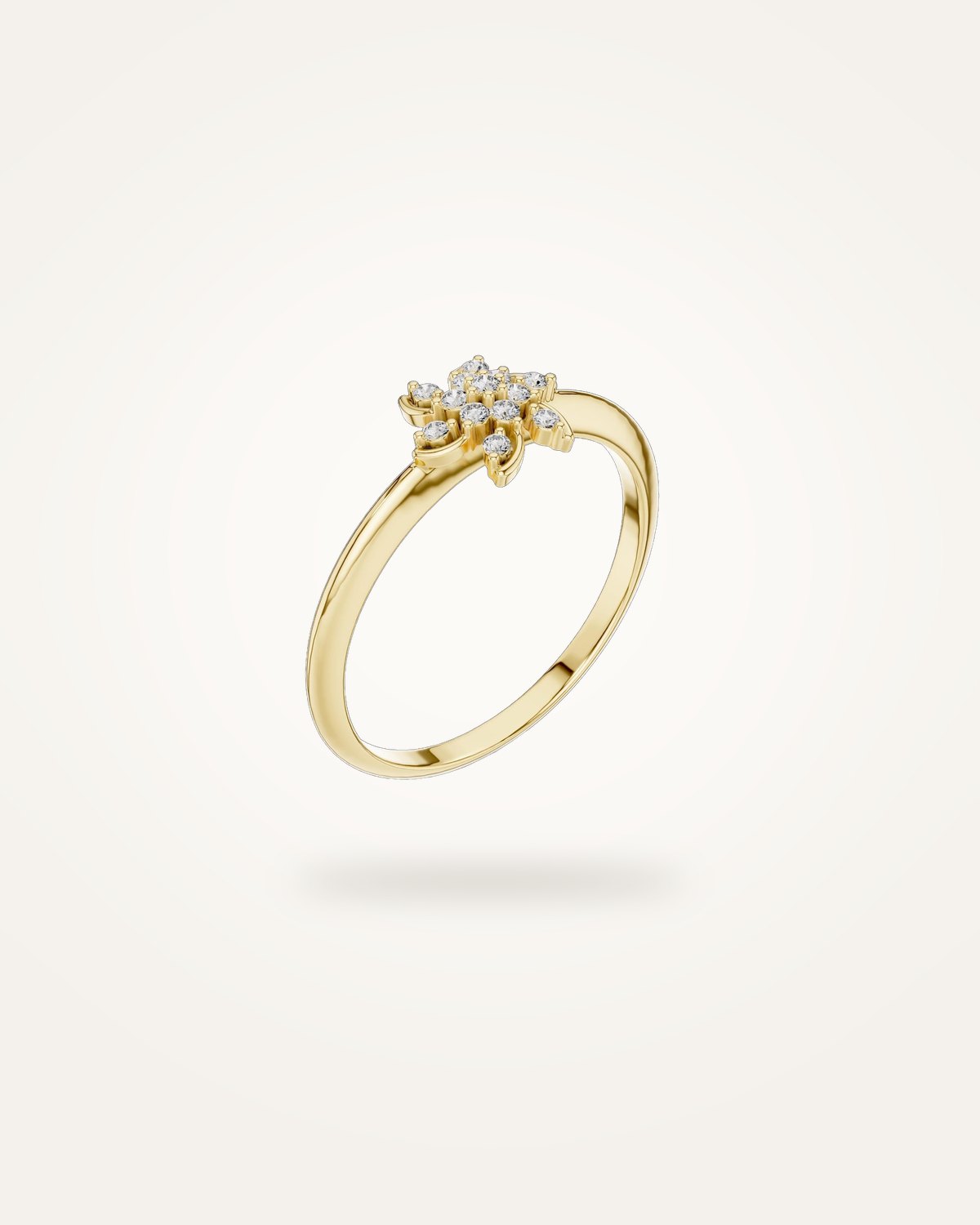 Swirl floral cluster ring