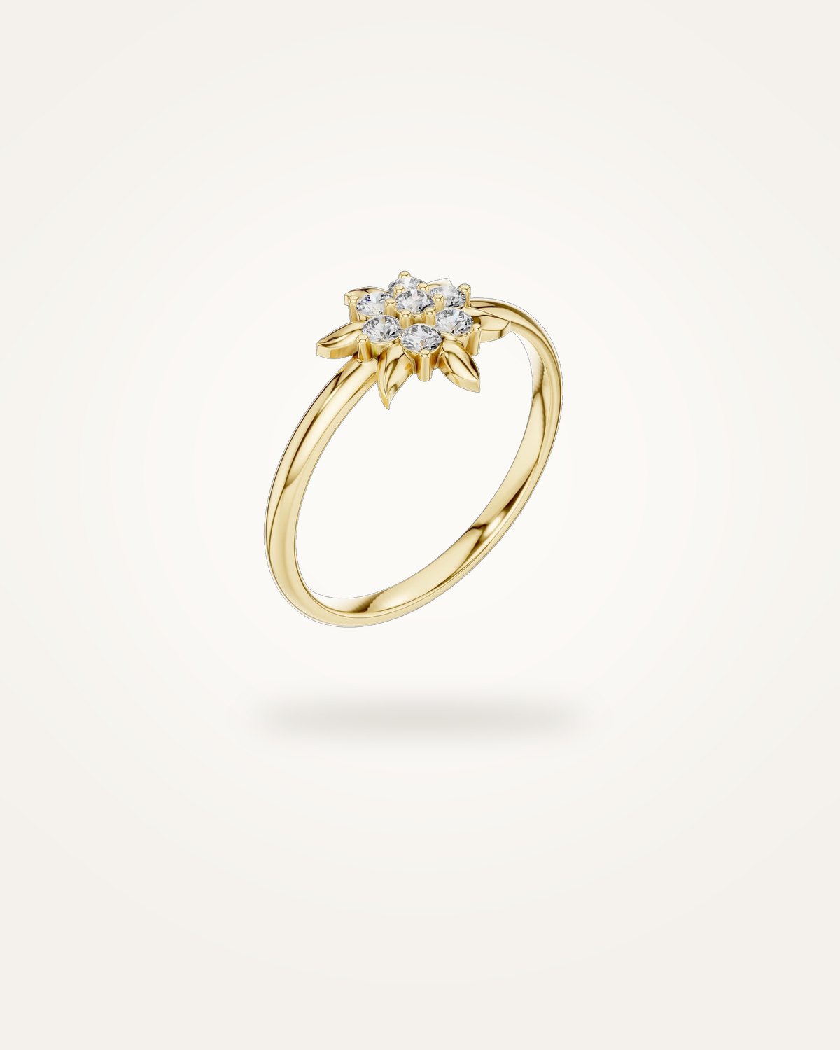 Dainty starburst cluster ring