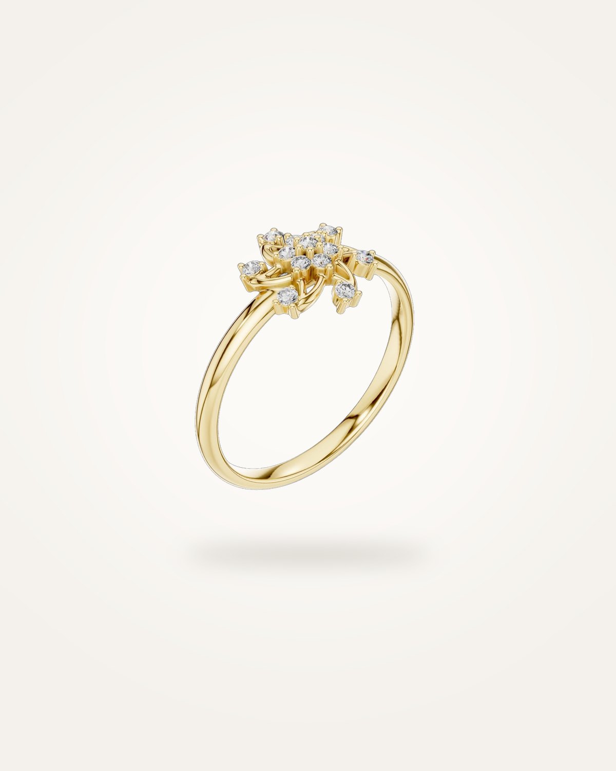 Vintage style starburst diamond ring