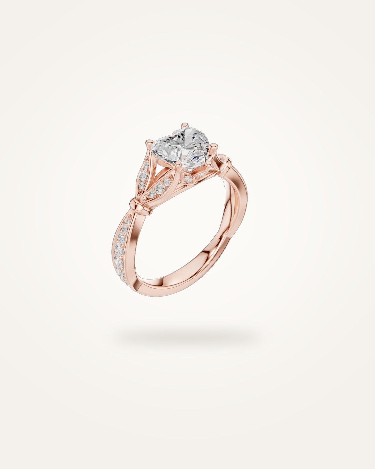 Heart-cut engagement ring