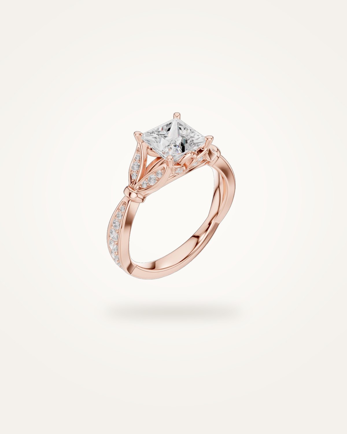 Princess-cut engagement ring, 2.012 ct